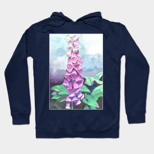 Foxglove watercolour flower painting Hoodie